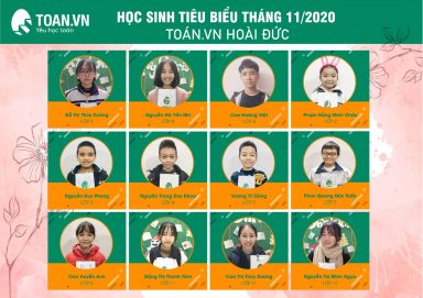 HỌC SINH TIÊU BIỂU THÁNG 11/2020