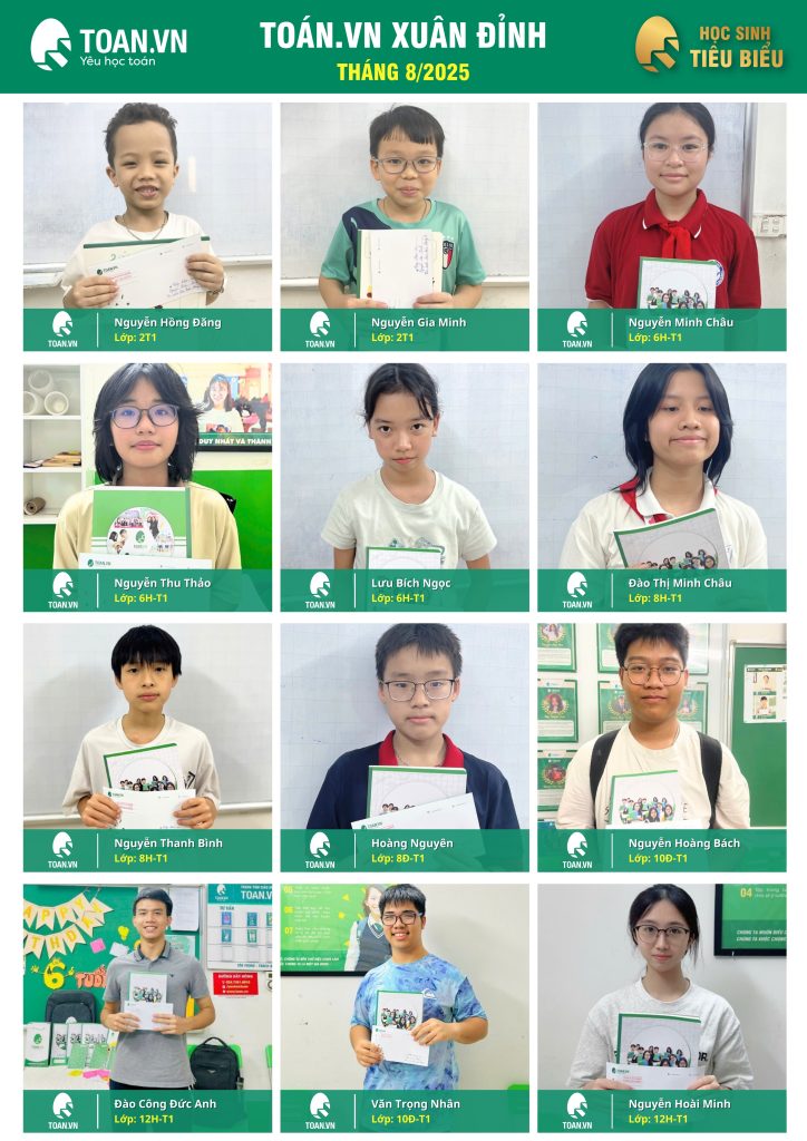 học sinh tiêu biểu tháng 8/2025